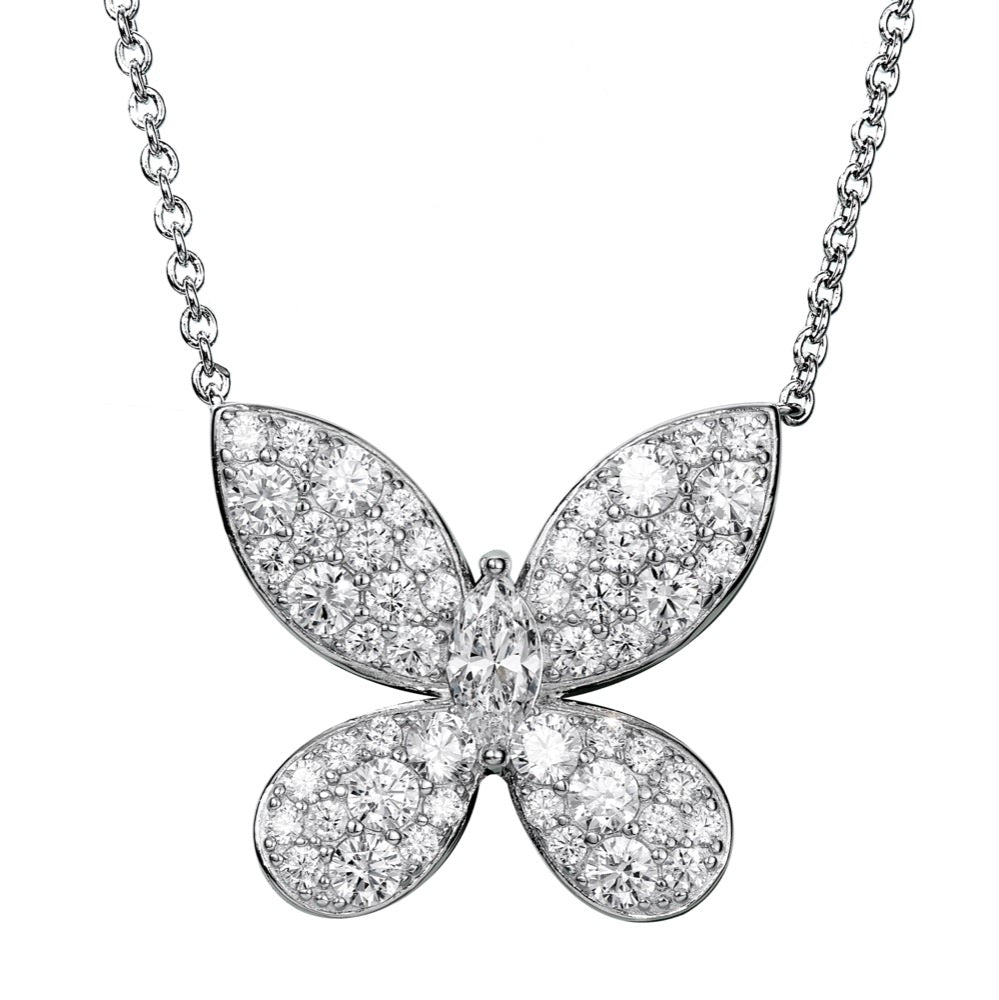 Pave Butterfly Necklace