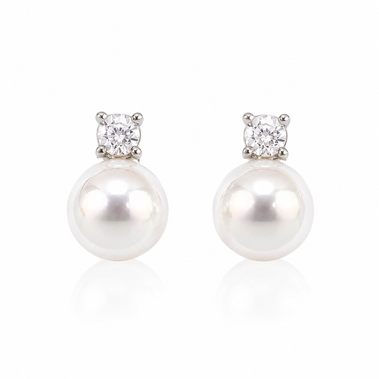 10mm White Pearl Stud Earrings